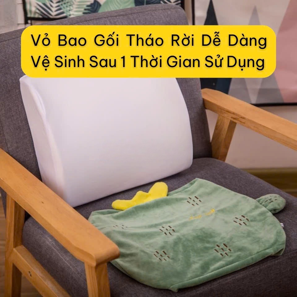 Đệm tựa lưng ghế văn phòng ô tô cao su non Vỏ gối siêu thoáng Gối tựa lưng kích thước 32 x 33 cm x 6/11cm – Giao Mẫu Ngẫu Nhiên