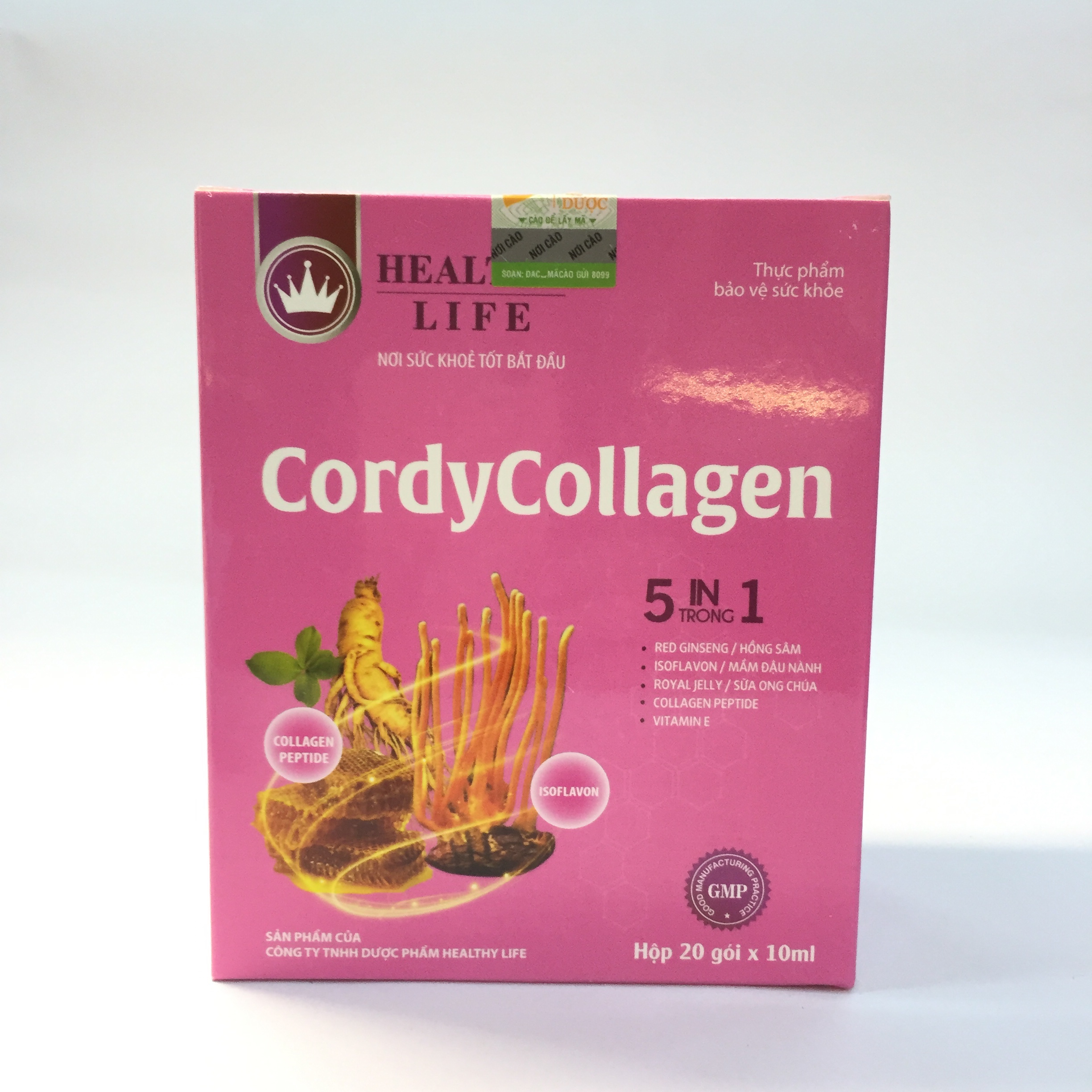 Combo 3 hộp Đông trùng hạ thảo CordyCollagen chính hãng Healthy Life, hộp 20 gói x 10ml - Chống lão hóa, trẻ hóa cơ thể