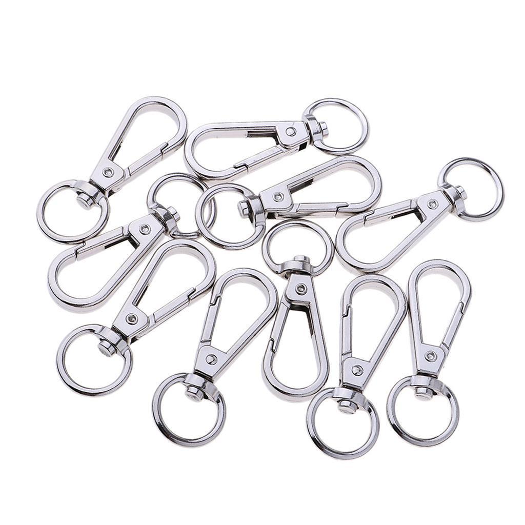 10pcs Swivel Clasps Lanyard Snap Hook Lobster Claw Clasp and Keychain Rings 14mm