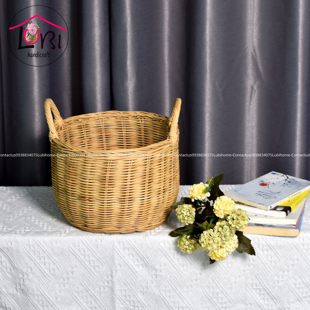 Lubihandicraft - Sọt mây tròn đáy bầu đựng đồ bộ 4 - sang trọng, tinh tế