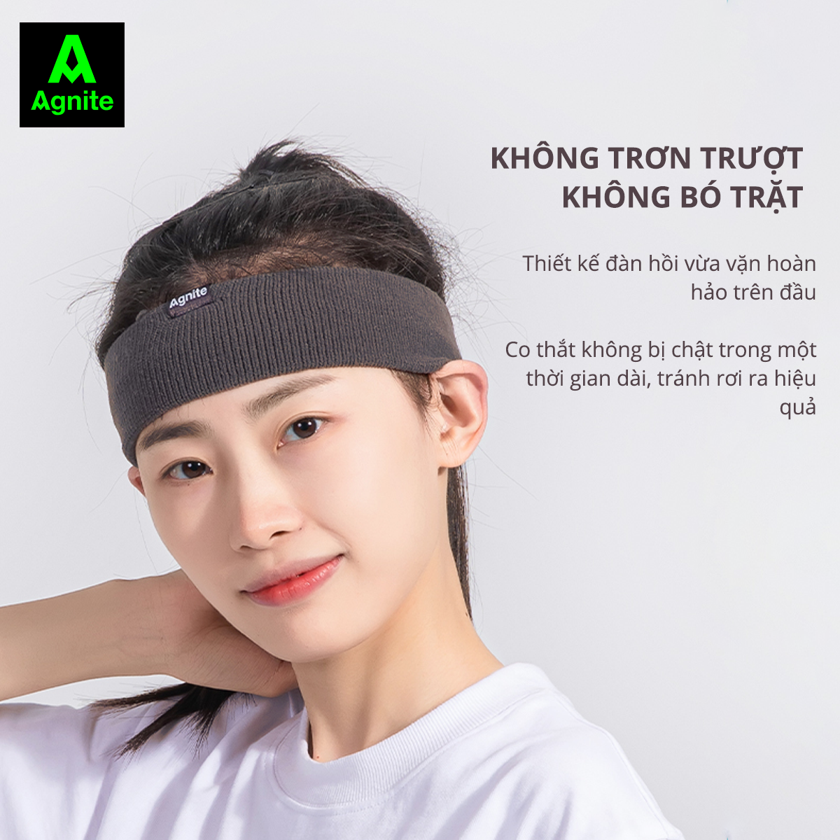 Băng đô thể thao AGNITE chính hãng, headband vải co giãn tập gym, bóng rổ, chạy bộ, bóng chuyền, cầu lông mã FL101