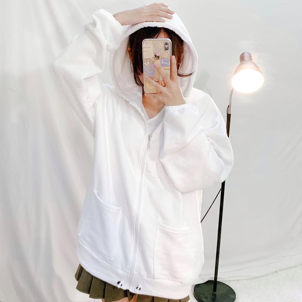 Áo khoác nỉ Zipper Túi Vuông phông Unisex nam nữ tee oversize form rộng pull Ulzzang Streetwear Hàn Quốc vải mềm