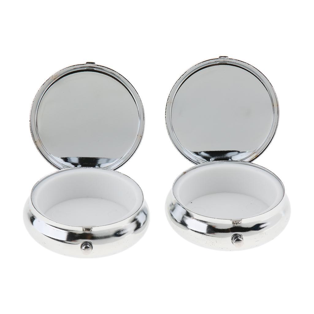 Mini Metal Pill Case, Pill Box，Travel Medicine Vitamin Organizer for Pocket or Purse（4 Pack)
