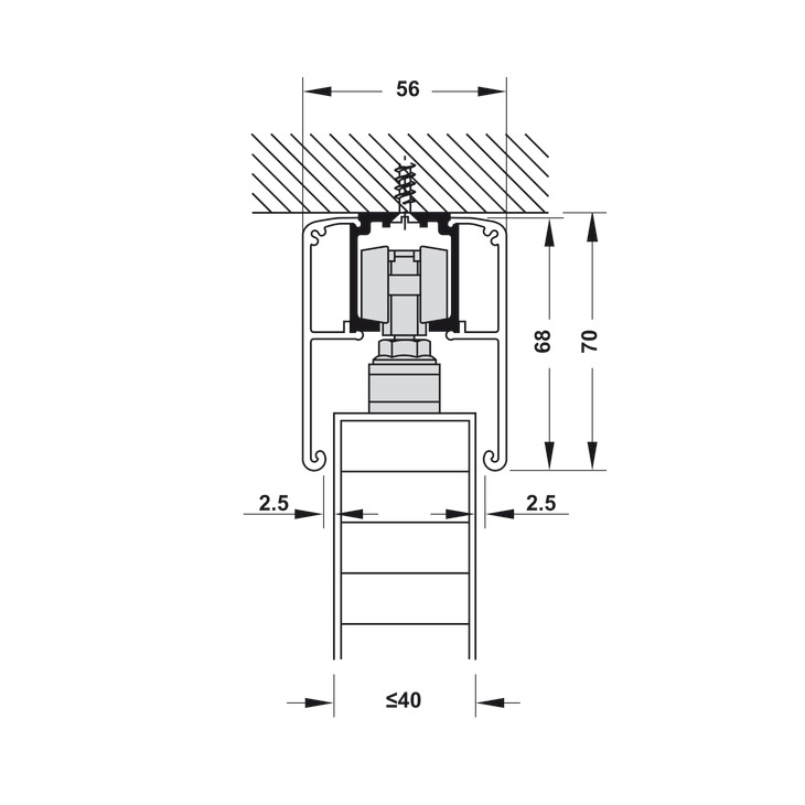 Phụ Kiện Cửa Trượt Slido Classic 120P Hafele - 940.82.252