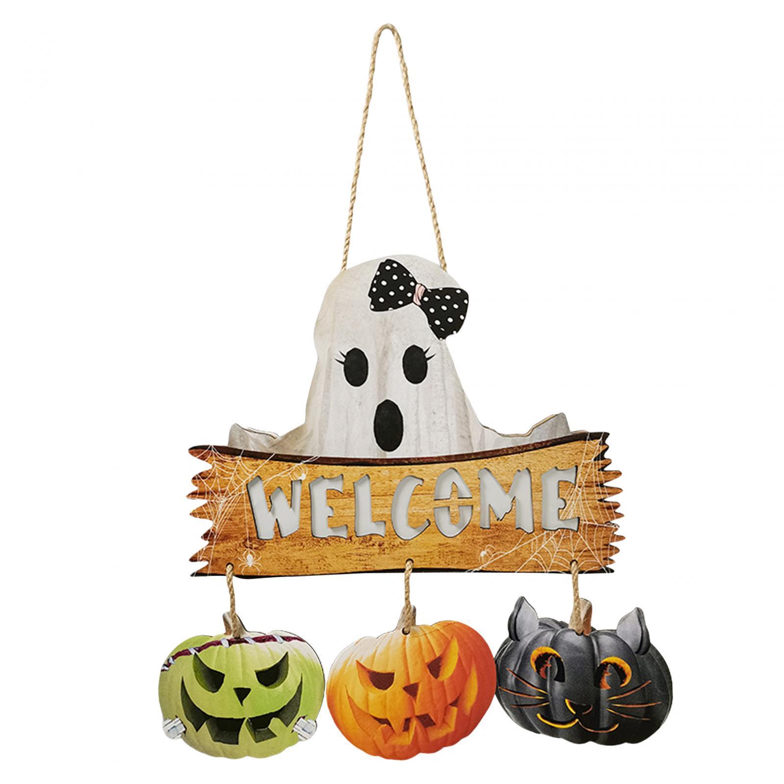 Halloween Door Sign Halloween Door Wreath Halloween Wooden Signs Porch Sign