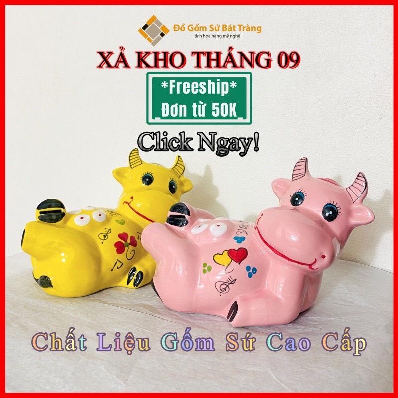 Trâu đất tiết kiệm, trâu thần vui vẻ, heo đất, lợn đất chất liệu sứ BÁT TRÀNG