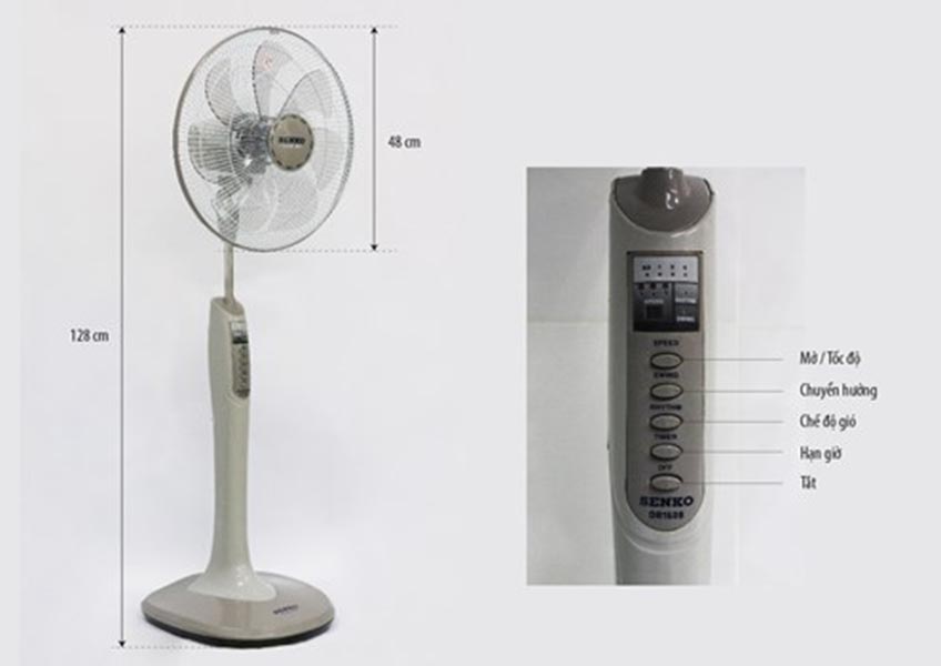 Quạt đứng điều khiển từ xa F2 DR1608 hàng chính hãng
