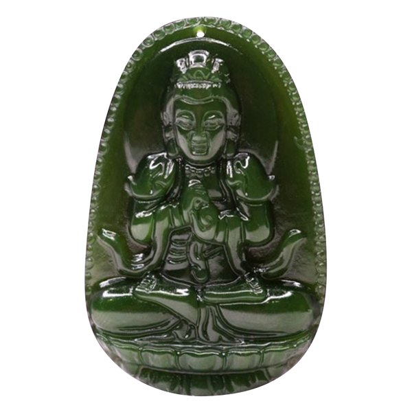 Mặt Dây Chuyền Như Lai Đại Nhật Ngọc Bích - Phật Bản Mệnh VIETGEMSTONES Cho Người Tuổi Mùi, Thân