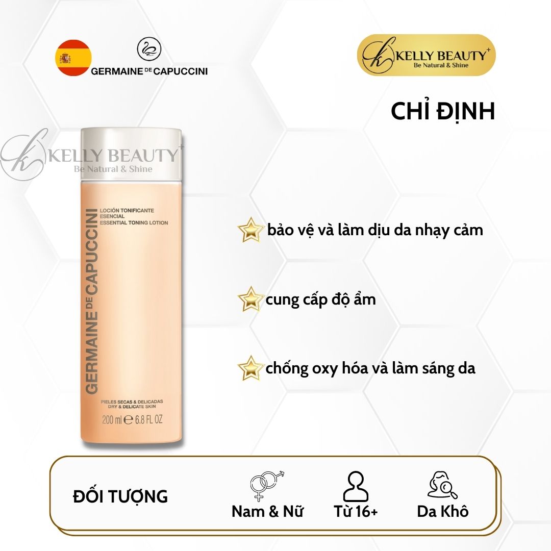 Nước Cân Bằng Cho Da Khô, Nhạy Cảm Germaine OPTIONS Essential Toning Lotion | Kelly Beauty