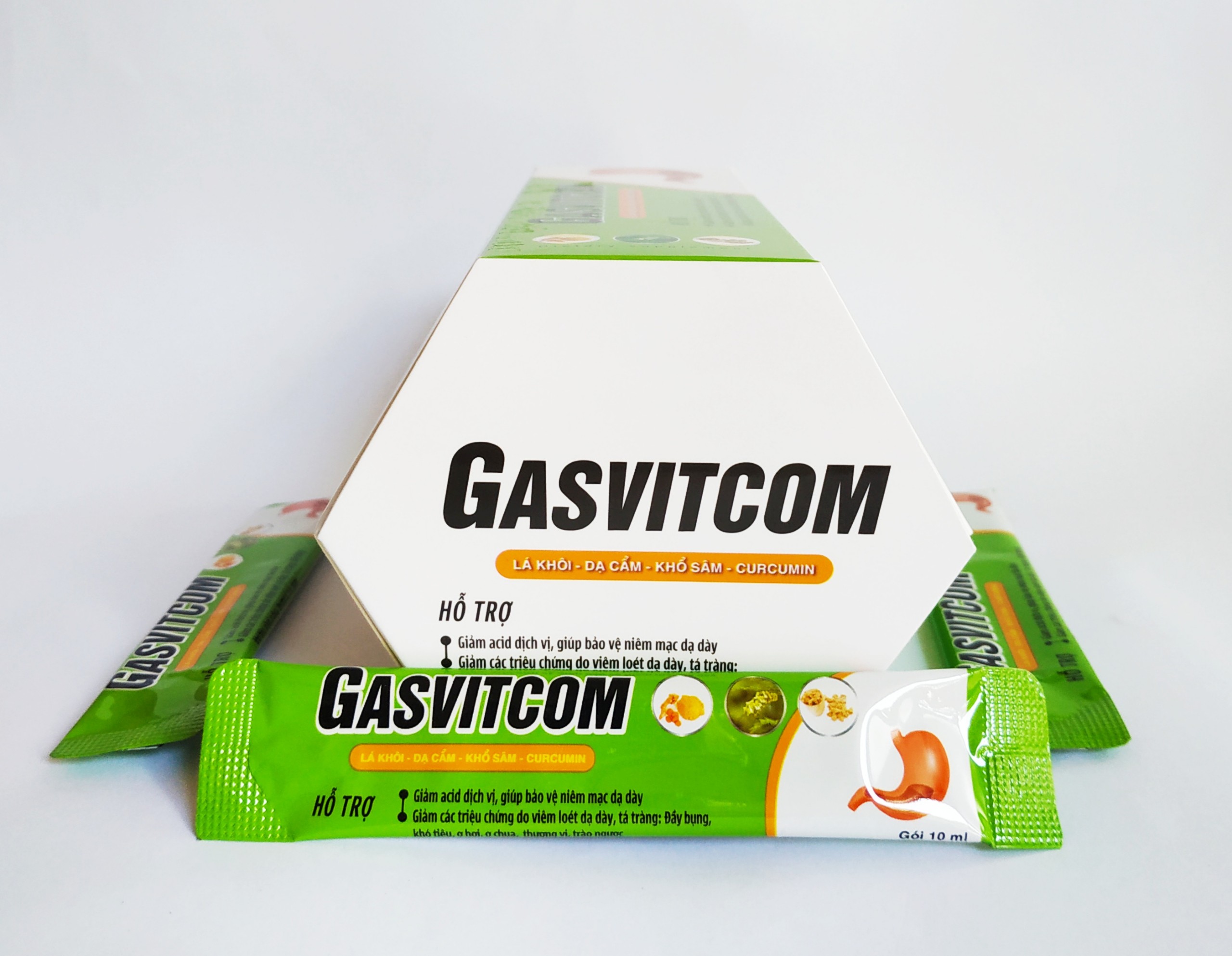 Gói Uống Giảm Đau Dạ Dày Gasvitcom – Giảm Ngay Cơn Đau Dạ Dày – Hết Viêm Loét Dạ Dày, Tá Tràng, Trào Ngược, Ợ Hơi, Ợ Chua – Gaviscon - Hộp 20 Gói