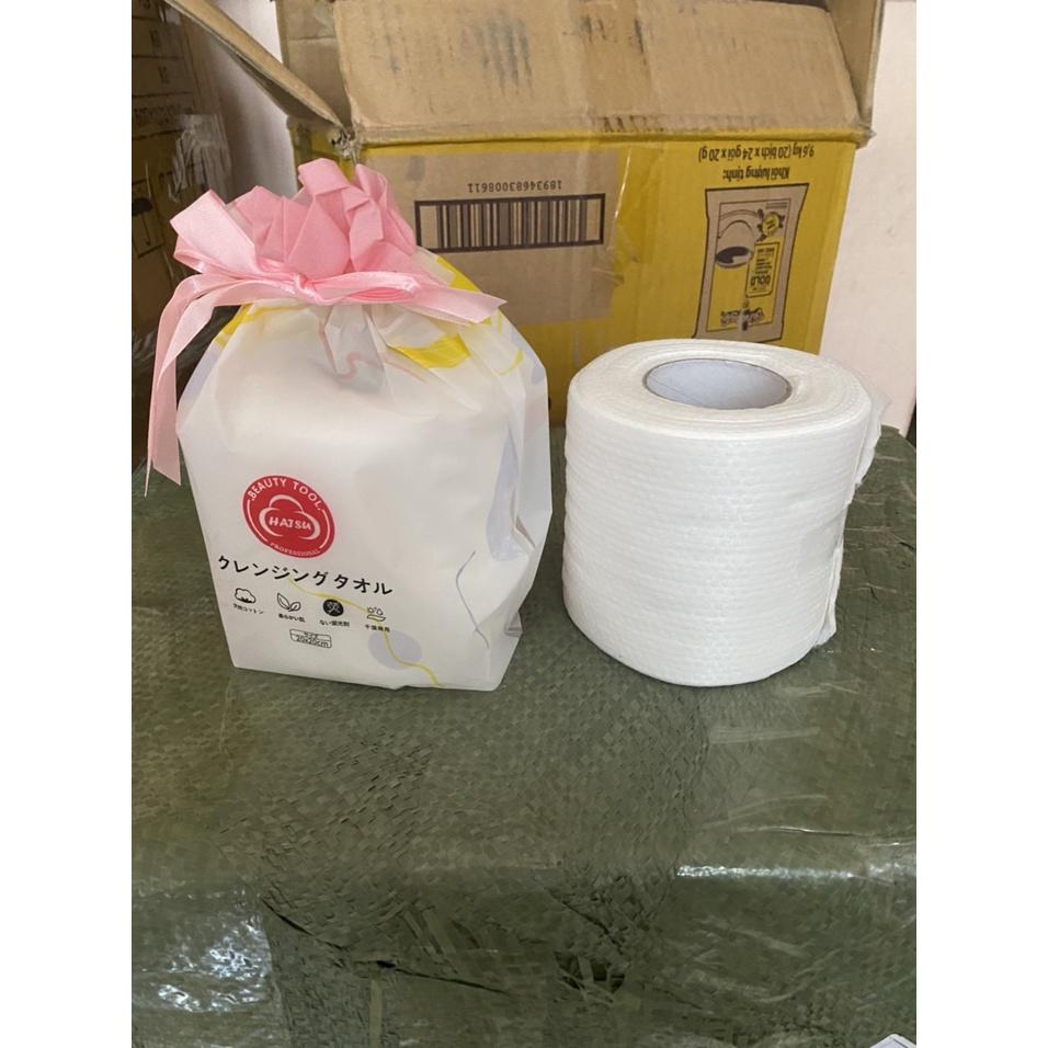 Giấy lau mặt dùng 1 lần khăn mặt cotton khô cuộn giấy tẩy trang lau khô/lau ướt