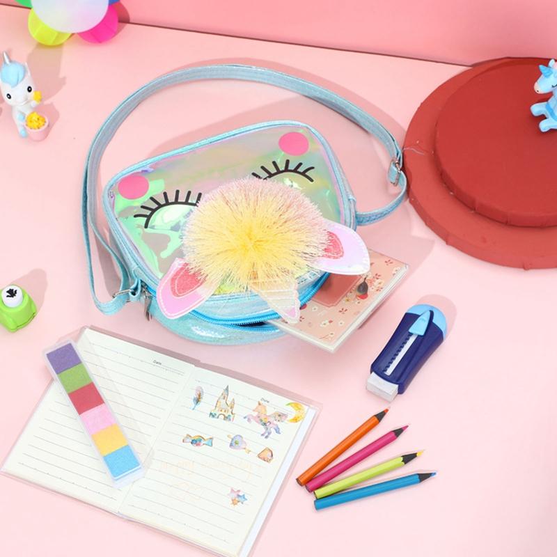 Hoạt Hình Kỳ Lân Ví Đầy Màu Sắc Túi Jelly Túi Túi Thời Trang Đeo Vai Trẻ Em Túi Xách Tay Dây Đeo Thắt Lưng Ví Nữ Mini Tất Cao Cổ Ly Hợp