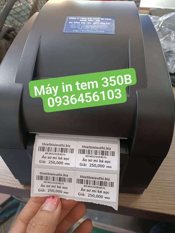 Máy In Mã Vạch Xprinter 350B In Tem Mã Vạch, In Đơn Hàng TMĐT, In Nhãn Sản Phẩm [Hàng Chính Hãng - BH 12 tháng]