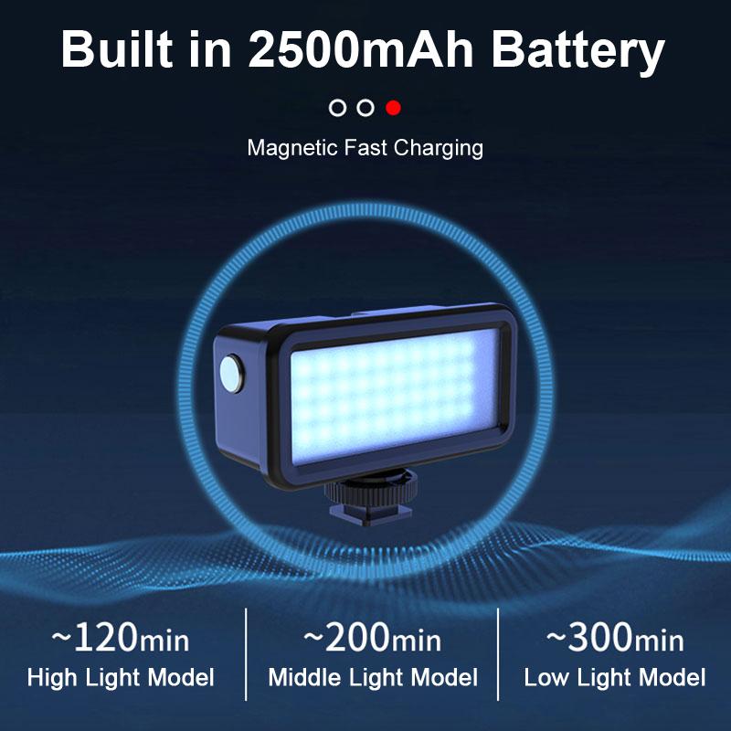 Đèn LED chống thấm Đèn chiếu sáng Đèn chiếu sáng Đèn dưới nước chiếu sáng cho GoPro 11/10 SJCAM YI DJI OSMO Điện thoại hành động điện thoại di động