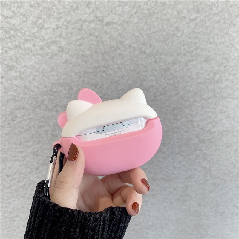 Airpods Pro Case, Bao Case Ốp Bảo vệ Cho Airpods Pro Hình Máy Ảnh Mèo Hồng