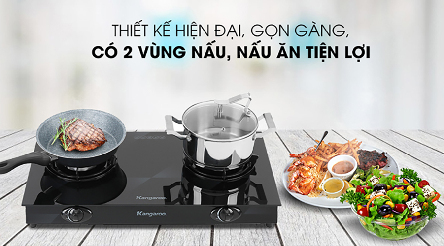 Bếp Gas Dương Đôi Kangaroo KG8G1A - Hàng Chính Hãng