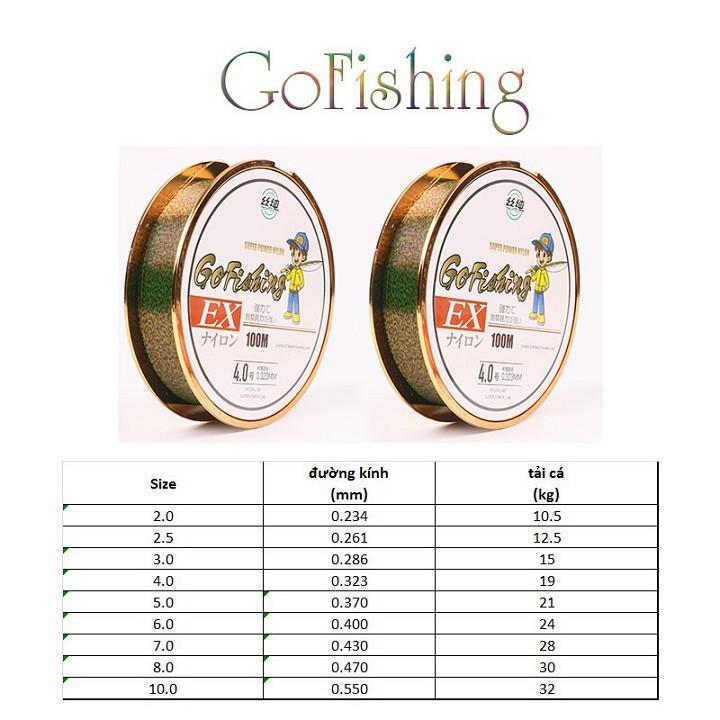 Cước Câu Cá Tàng Hình Cước Câu Đài Nylon Gofishing Chuyên Dụng Làm Trục Câu Cá DC13