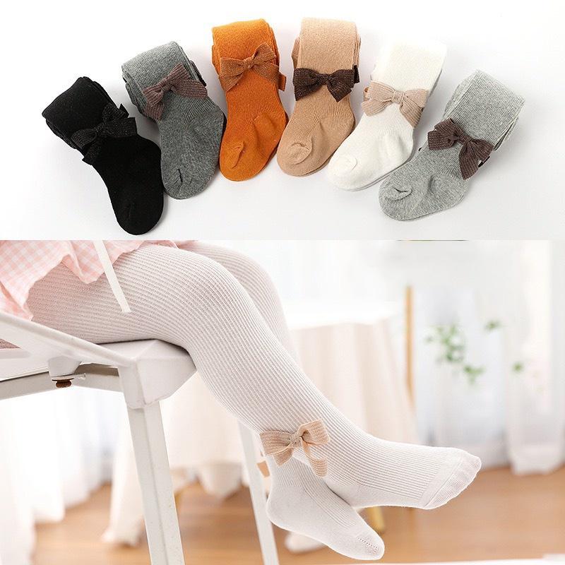 Quần tất cho bé gái , quần legging đính nơ dễ thương cho bé
