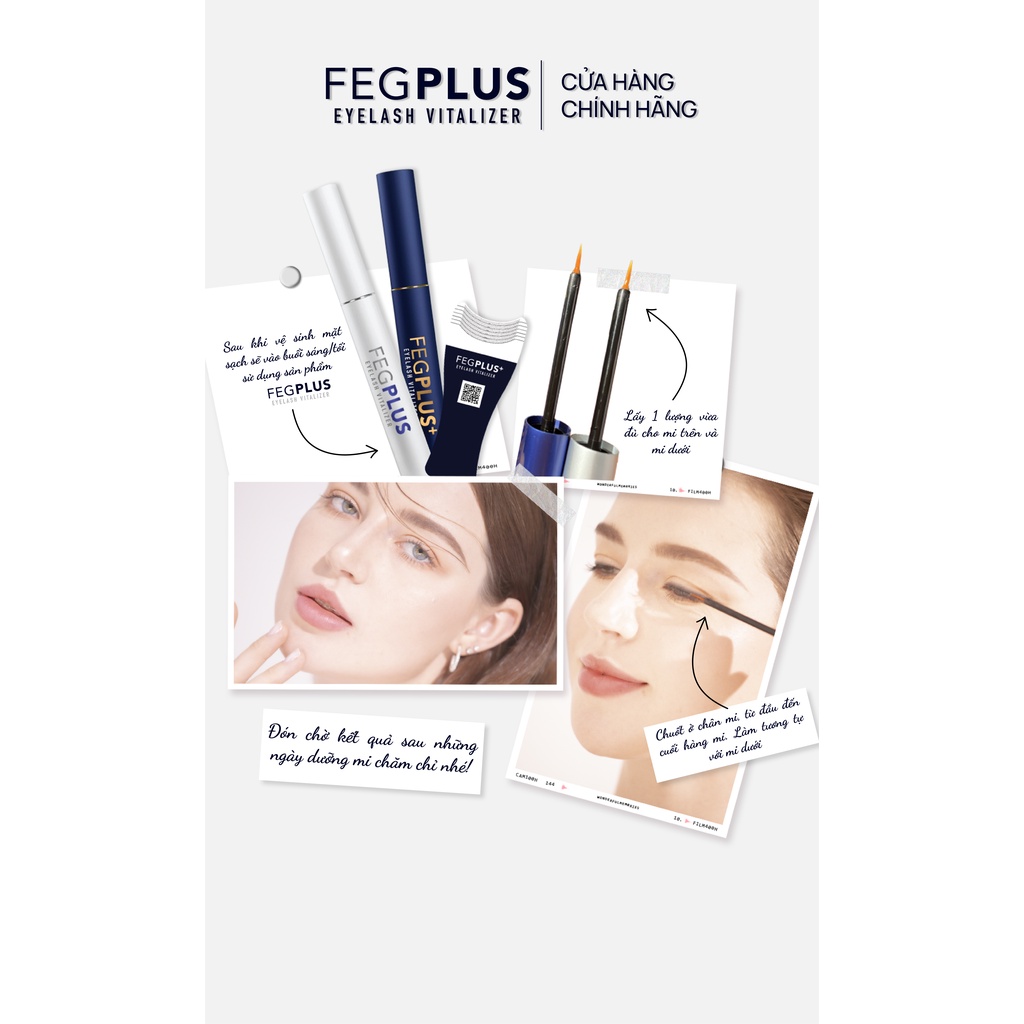 Combo dưỡng mi FEG Plus Stem Cells - Phiên bản tế bào gốc, dài mi nhanh, không chứa Prostaglandins gây thâm mắt (5ml/lọ)