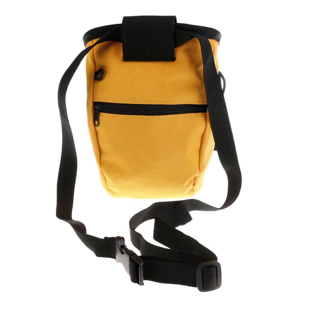 Rock Climbing Chalk Bag with Drawstring Closure Waist Belt Zipper Closure