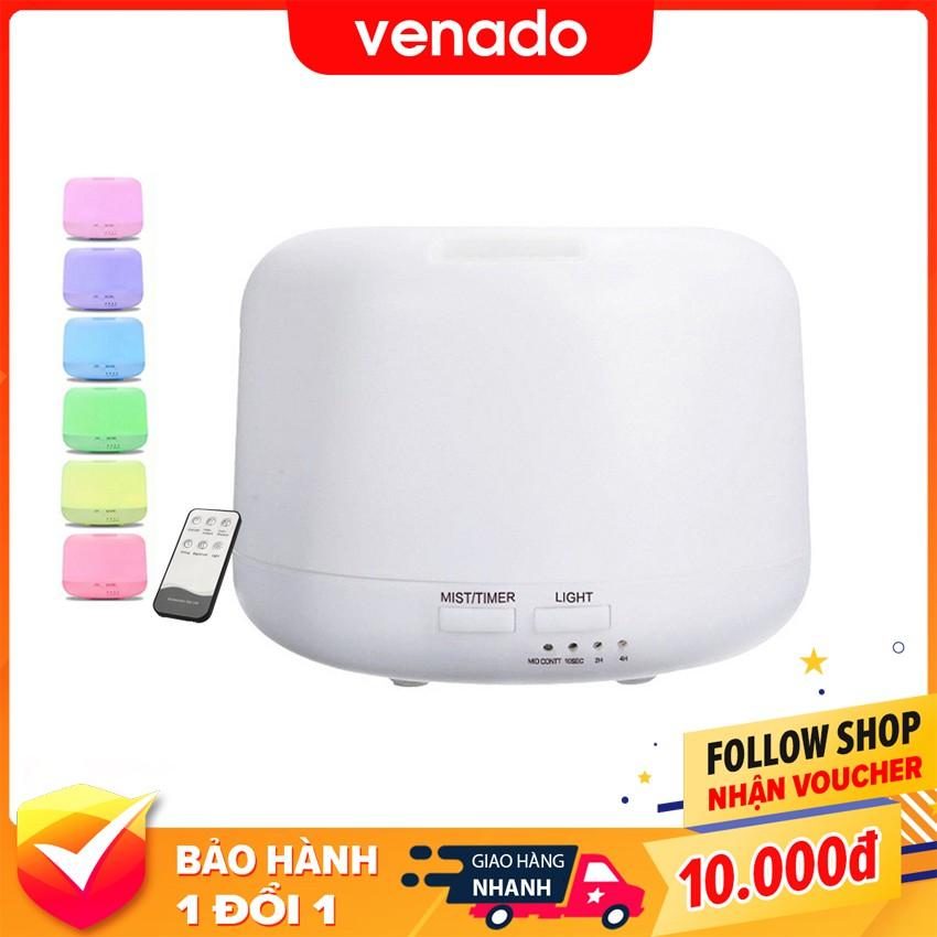 Máy xông tinh dầu hình trụ loại lớn 500ml và 300ml nhựa ABS có đèn led 7 màu Aroma Diffuser - Venado