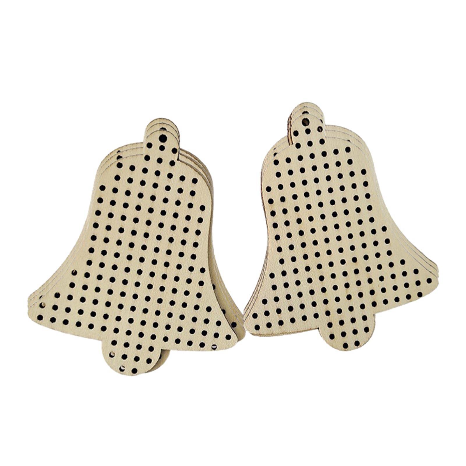 12Pcs Cross Stitch Pendant Blank Wood Shapes for Handmade Embroidery Style 1