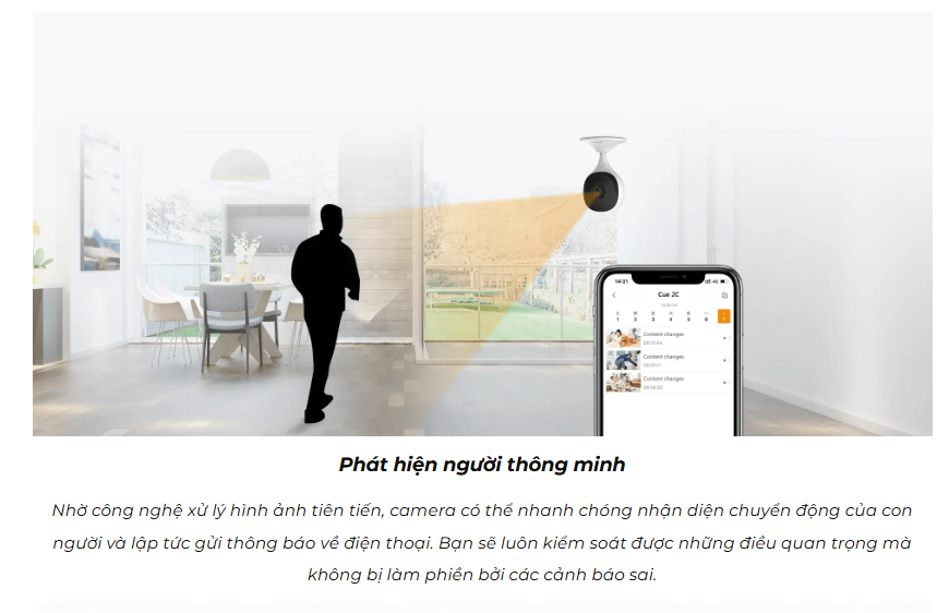 Camera IMOU Cue 2, Camera Wifi độ phân giải 2 megapixel, đàm thoại 2 chiều, phát hiện người bằng AI thông minh - Hàng Chính Hãng
