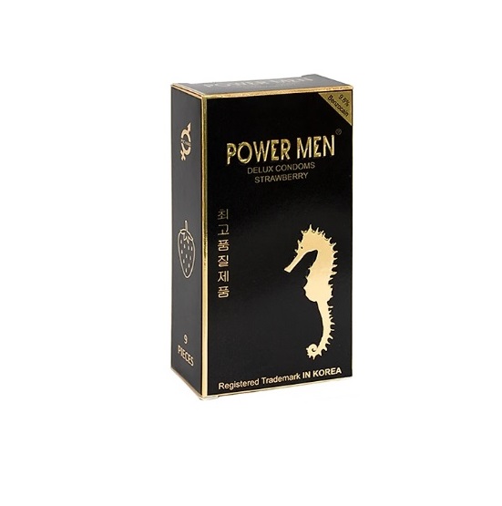 Bao Cao Su Gân Gai Kéo Dài Power Men Strawberry 9s - 100% Chính Hãng - Che Tên Sản Phẩm