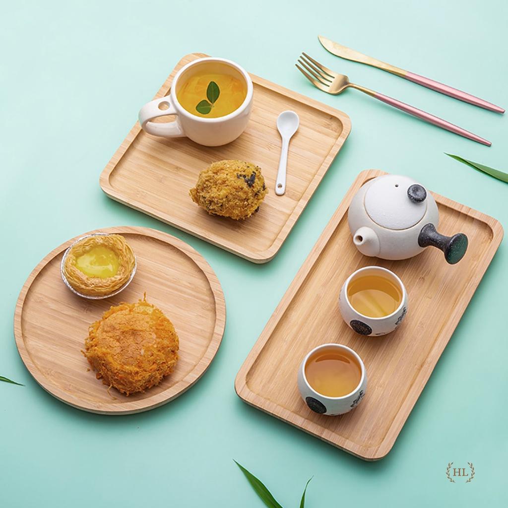 Khay Tre tròn Home Decor | Đĩa gỗ CHỐNG TRƠN TRƯỢT chất liệu gỗ tre cao cấp không xử lý hóa chất