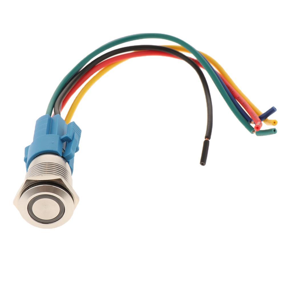 16mm DC 12V Momentary Stainless Steel Self- Push Button Switch Red