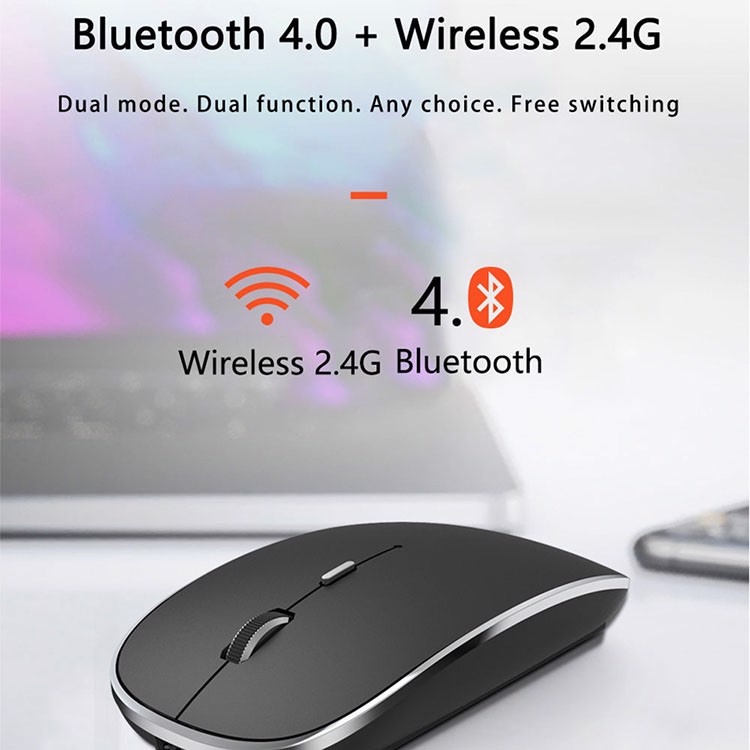 Chuột Bluetooth không dây kèm USB 2.4GHz chống ồn WiWu Wimic Lite WM101 cho iPad, Laptop,PC - Hàng nhập khẩu