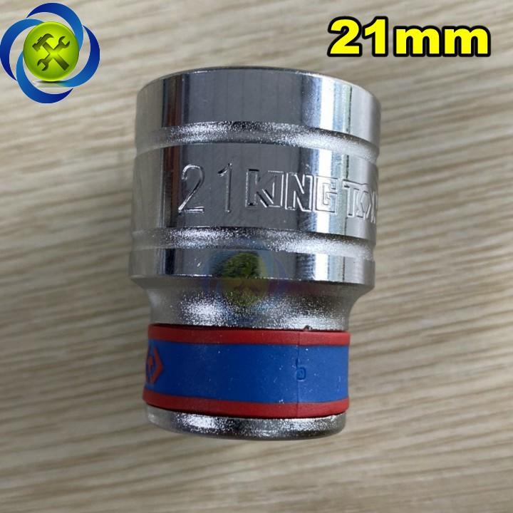 Tuýp trắng ngắn Kingtony 433521M 1/2 INCH - 21MM 6 CẠNH