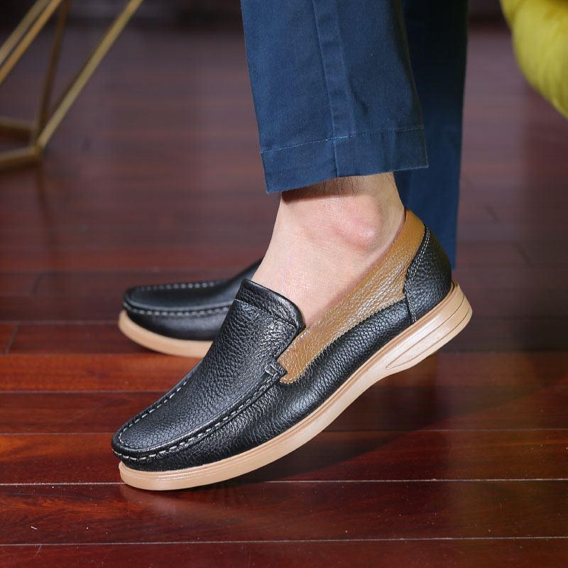 Giày lười da bò nam cao cấp AG0169, mẫu giày lười nam công sở phối màu thời trang phong cách {VIDEO ẢNH THẬT
