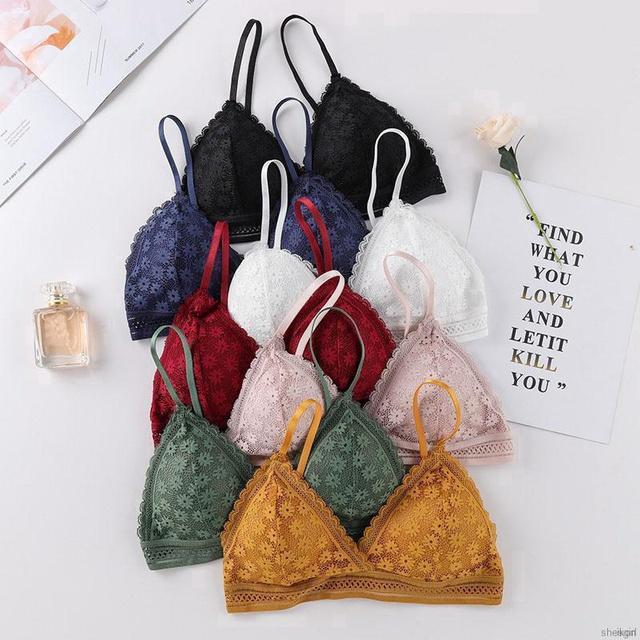 Áo Bra Ren Hoa Nhí Không Gọng Có Đệm Mút