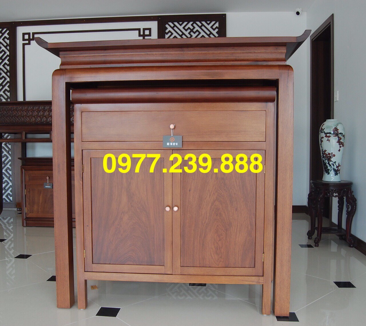 bộ bàn thờ gỗ sồi 107cm