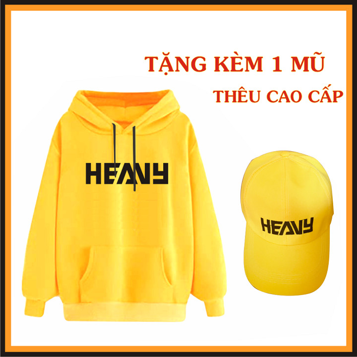 Áo Khoác Hoodie Heavy Màu Vàng [ TẶNG 1 NÓN HEAVY ] Chất Nỉ Mềm Mịn Kiểu Dáng Trẻ Trung Dành Cho Cả Nam Và Nữ Đủ Size Team Heavy