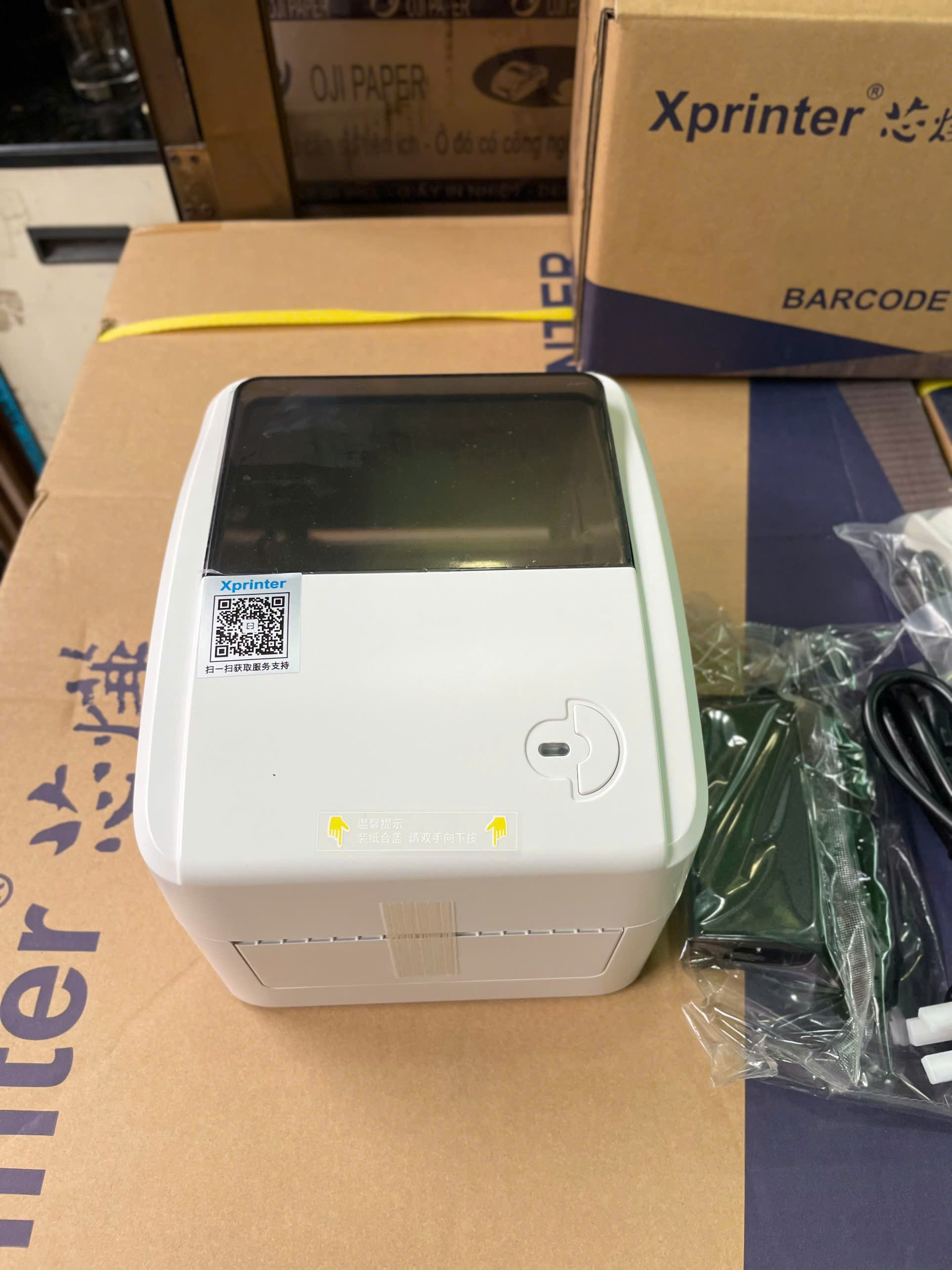 Máy in mã vạch Xprinter XP-420B USB + LAN - Hàng Chính Hãng