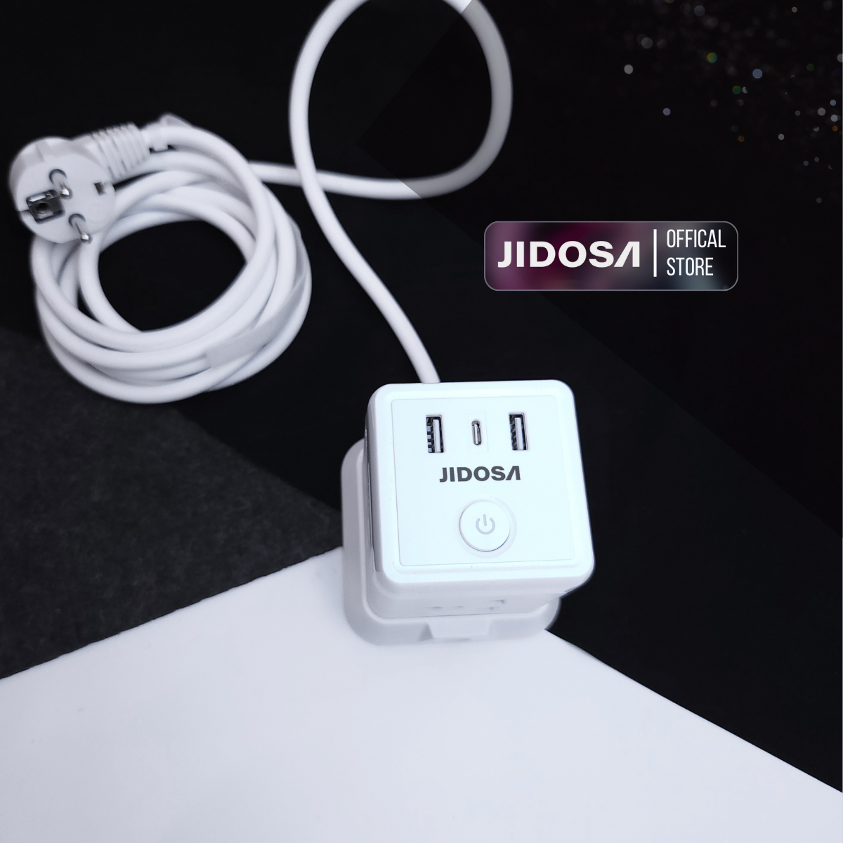 Ổ Cắm Điện JIDOSA Tích Hợp Ổ USB Và Type C Hình Tháp Đa Năng Công suất 3000w Thiết Kế Thông Minh