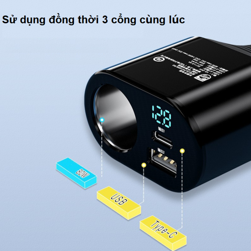 Bộ chia tẩu sạc cao cấp Philips DLP4103B/93 và DLP4102B/93 - Hàng Nhập Khẩu