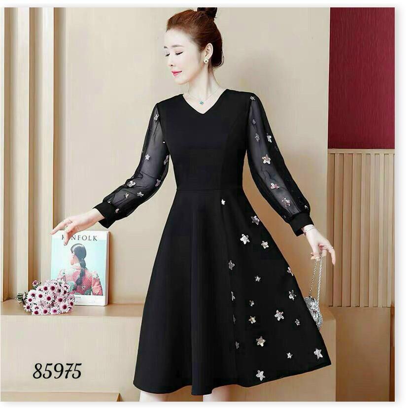ĐẦM XÒE UMI TAY DÀI PHỐI LƯỚI SAO VÔ CUNG XINH XẮN THỜI TRANG KING STORE