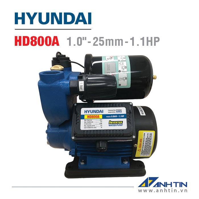 Máy bơm nước đa năng HYUNDAI HD800A | Công suất 800W - 1.1HP | 25 mm/ 1 inch | Cột áp 45m - Cột hút 9m