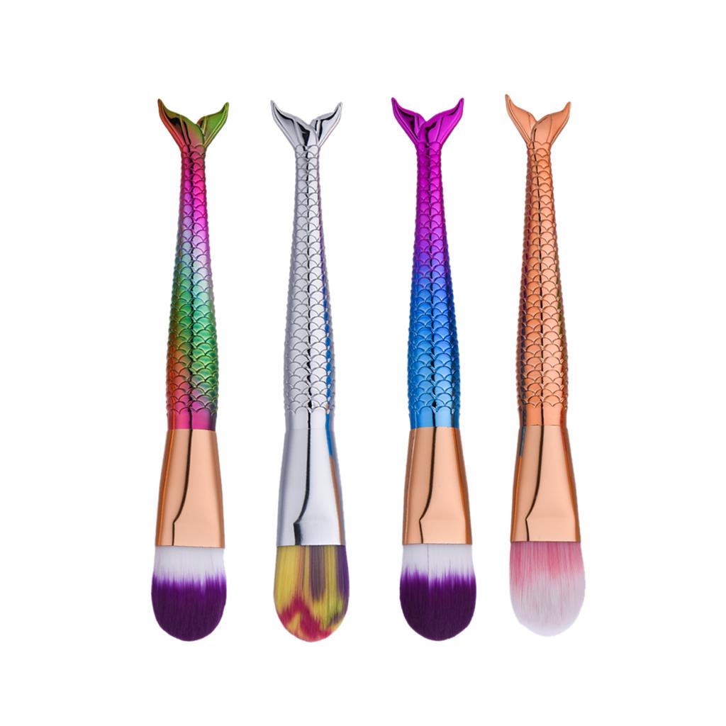 Cosmetic Face Foundation BB Cream Makeup Brush Tool - Mermaid Handle