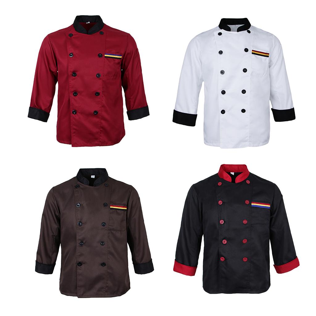 Chef Apparel Unisex Long Sleeve Chef Jacket Coats Restaurant Cook Uniform