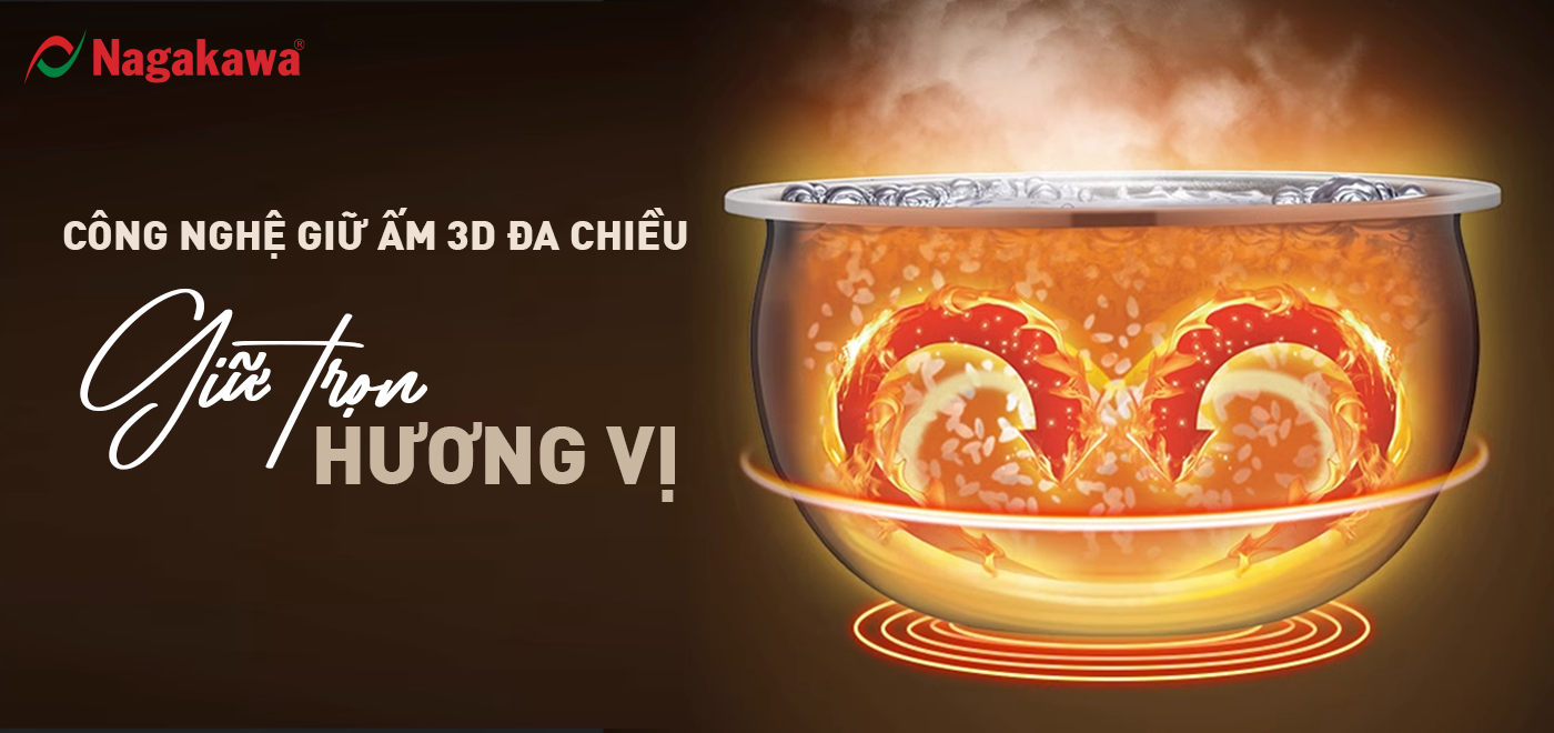 Nồi cơm điện cơ Nagakawa NAG0145 (1,8L - 900W) - Lòng nồi dạng niêu, hợp kim nhôm -  Bảo hành 1 năm - Hàng chính hãng