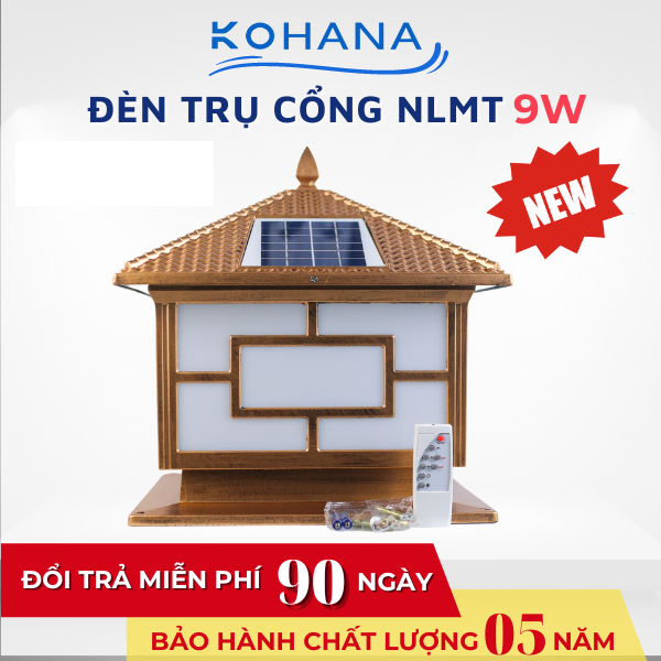 ĐÈN TRỤ CỔNG NĂNG LƯỢNG MẶT TRỜI 9W