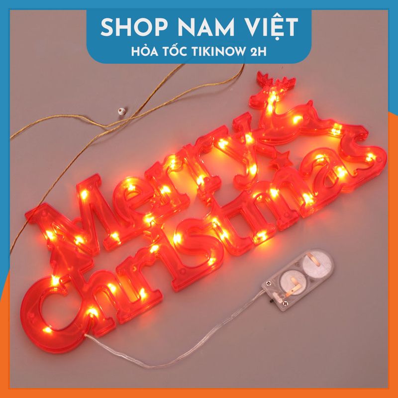 Đèn LED Chữ Merry Christmas Treo Cây Thông, Trang Trí Giáng Sinh, Noel - Chính Hãng NAVIVU