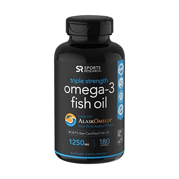 Omega-3 Wild Alaskan Fish Oil with Triglyceride EPA & DHA | Heart, Brain & Joint Support | IFOS 5 Star Certified, Non-GMO & Gluten Free