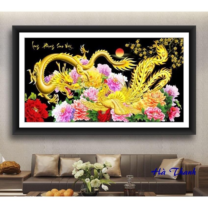 Tranh đính đá Long Phụng Sum Vầy kích thước 120×60 cm -️ VS280