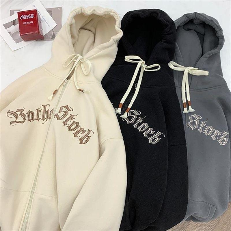 Áo Khoác Hoodie Nỉ Chữ Logo Thêu Stob Form Unisex Nón 2 Lớp, Áo khoác 70kg logo thêu chữ, Áo khoác nỉ nam nữ form thụng chất nỉ cotton dày dặn