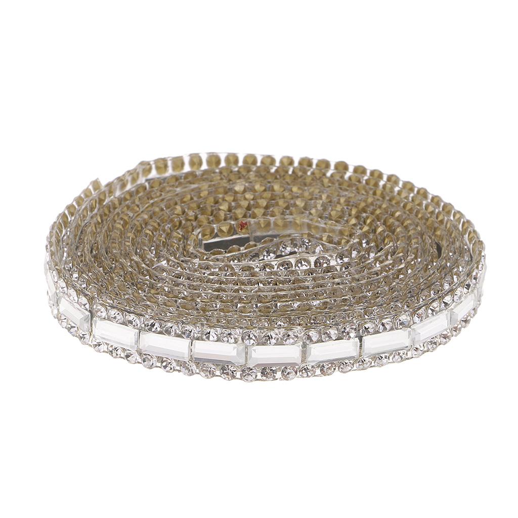 1 Yard Bạc Rhinestone Ribbon Pha Lê May Trim Thủ Công DIY